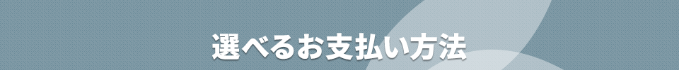 選べるお支払方法