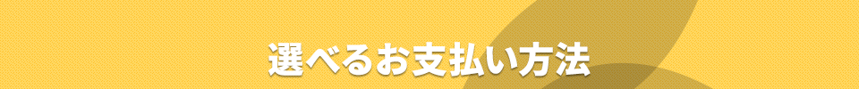選べるお支払方法