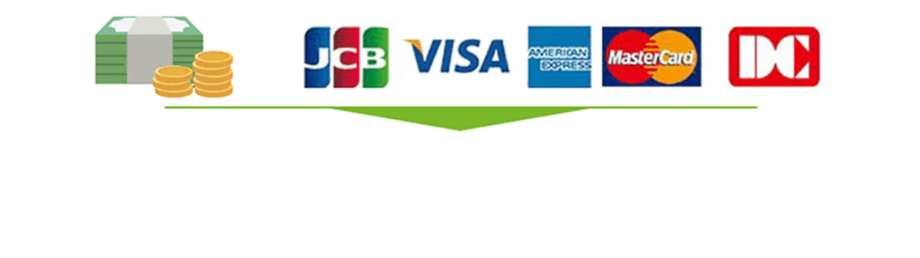 JCB VISA AMERICANEXPRESS MasterCard DC