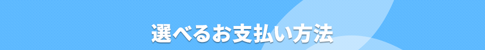 選べるお支払方法